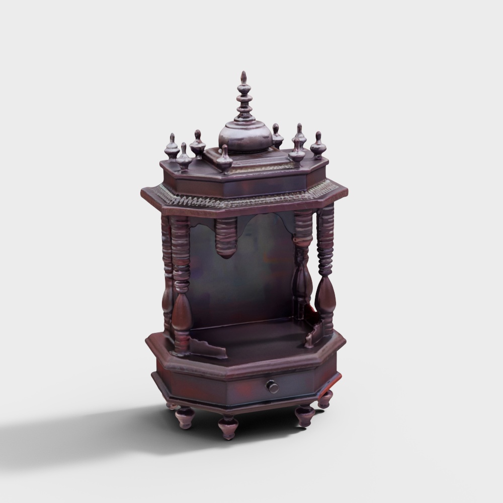 Designer Wooden Temple with Drawer
