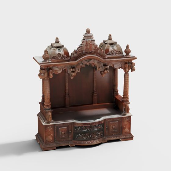 Elegant Vintage TV Cabinet 3D model