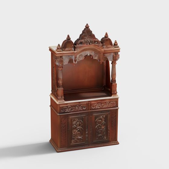 Vintage-Inspired Decorative Cabinet 3D Model