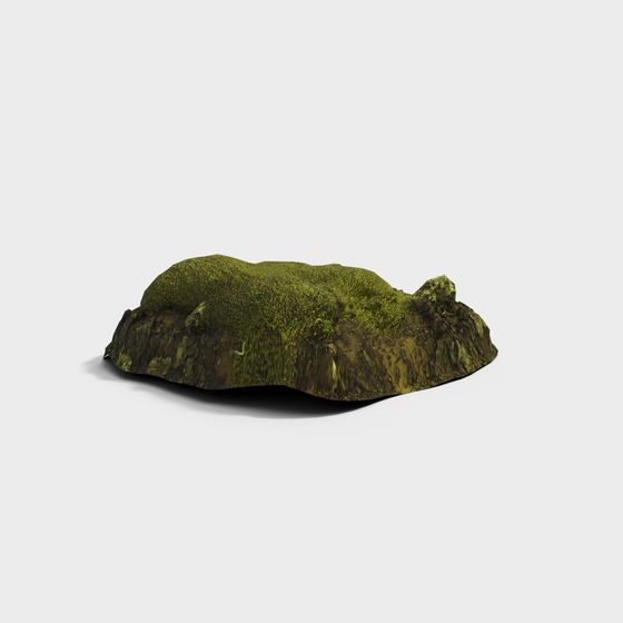 Mossy Hill Low-Poly 3D Model for Landscapes