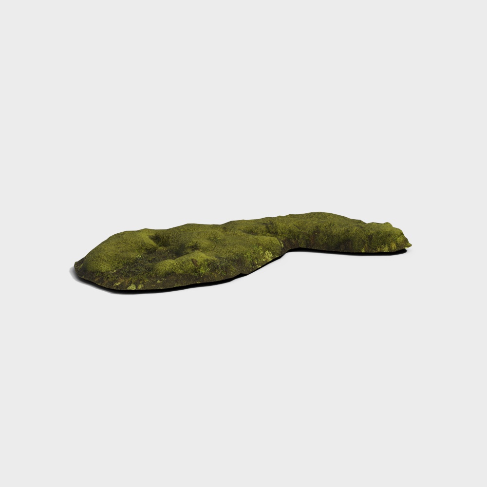 Mossy Rock Low Poly 3D model