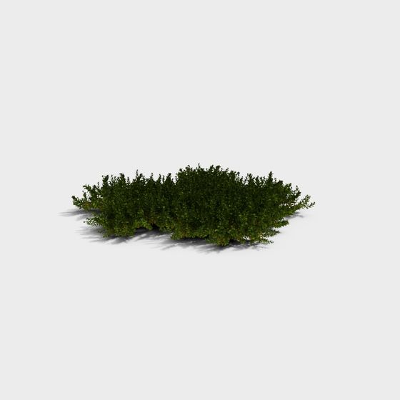 Lush Low-Poly Bushes 3D Model