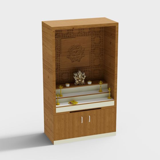 Stunning Indian Altar 3D model for Modern Applications