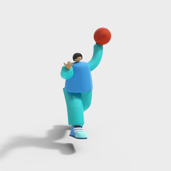 Low Poly Basketball Player 3D model