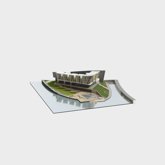 Futuristic Low Poly Architectural 3D model