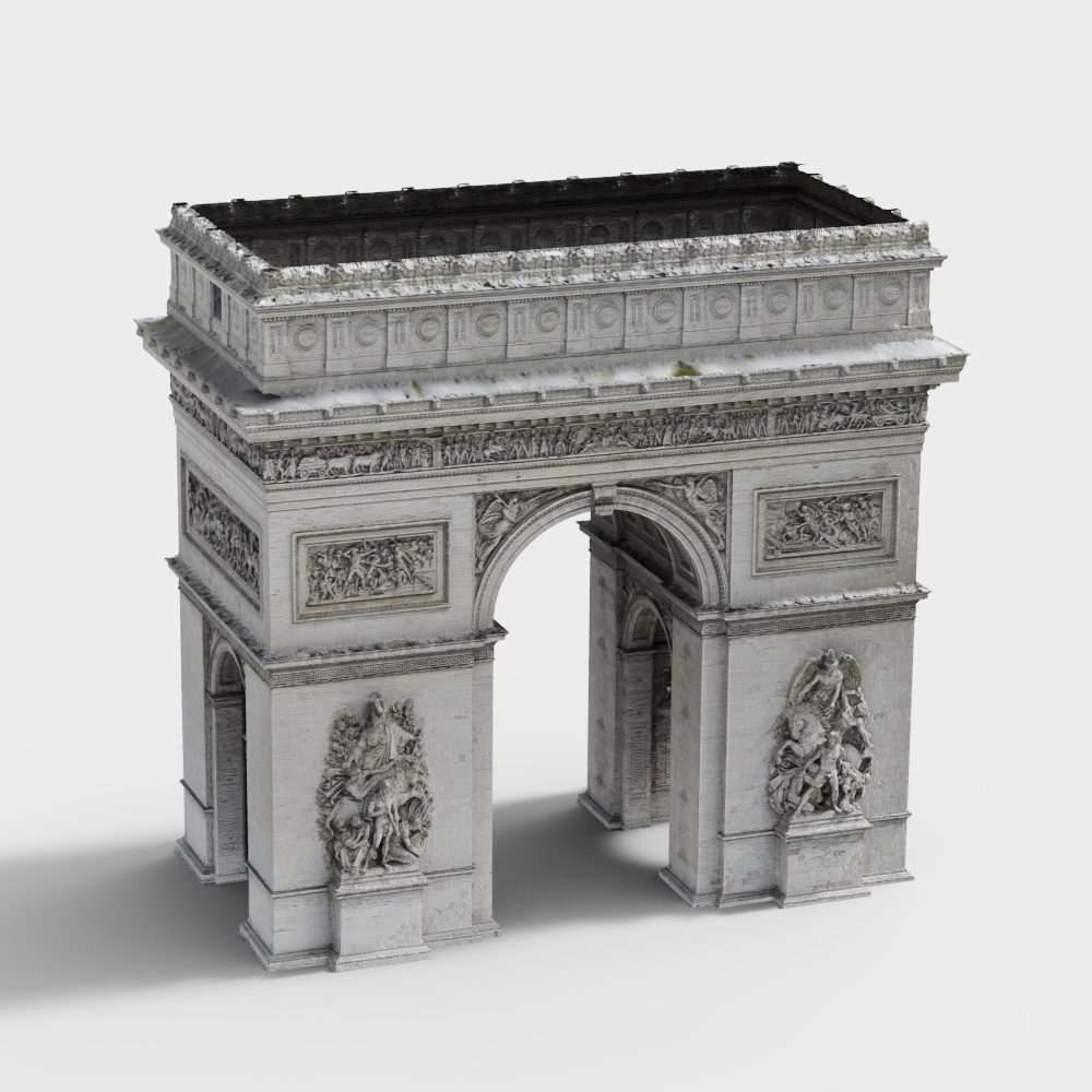Triumphal Arch 3D Model - Low Poly, High Detail