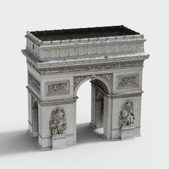 Triumphal Arch 3D Model - Low Poly, High Detail