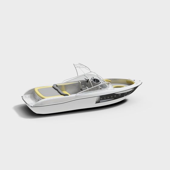 Sleek Speedboat 3D Model for Creative Projects