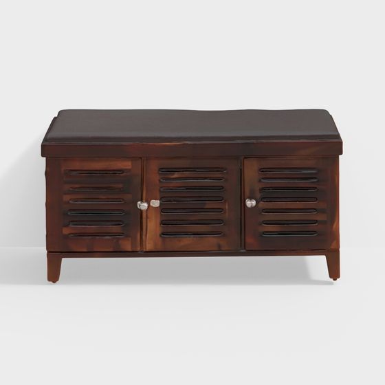 Charming Vintage Storage Stool 3D model for Creative Projects