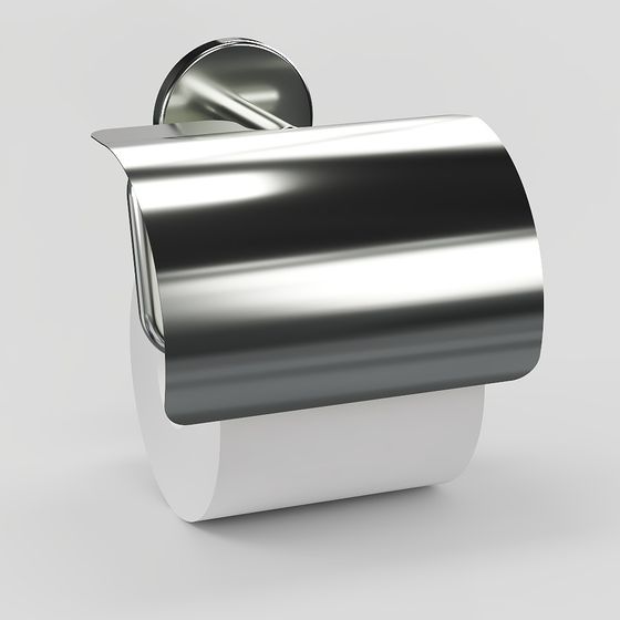 Trendy Stainless Steel Toilet Paper Holder 3D model for Interiors