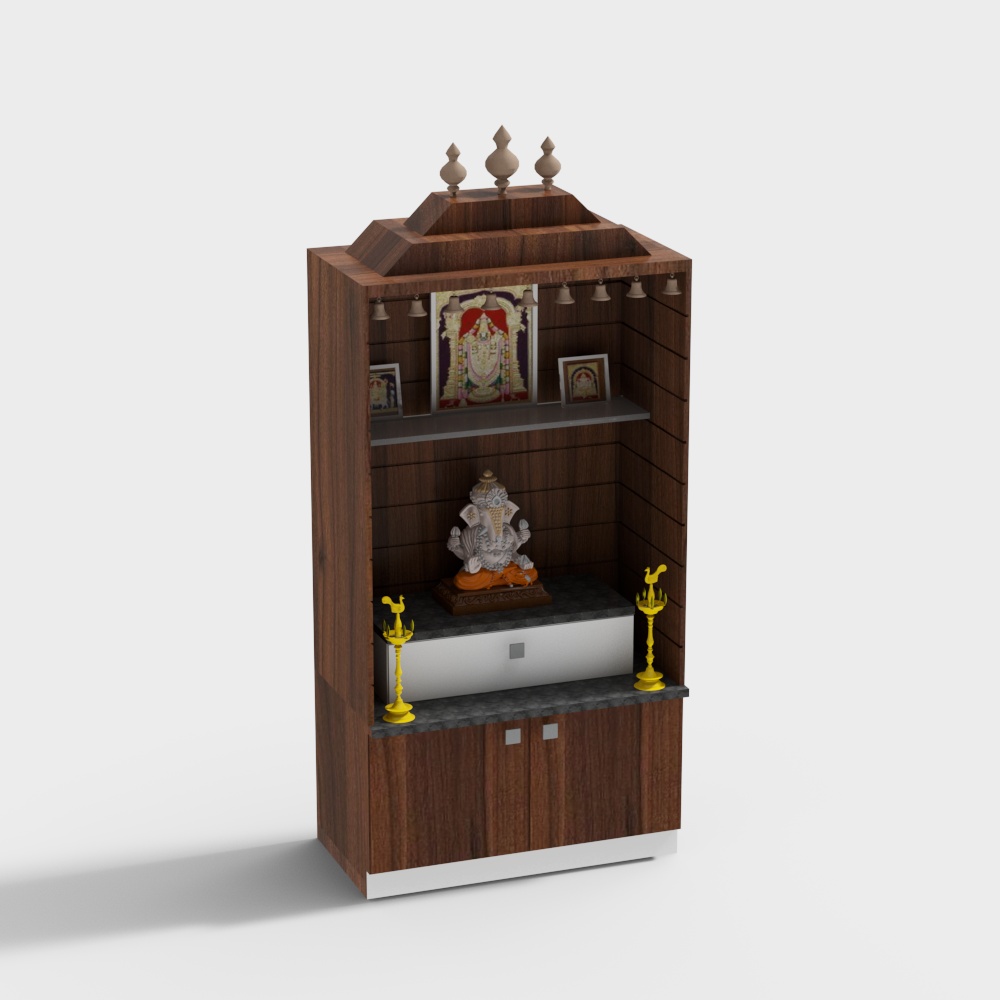 Wooden Pooja Unit 1
