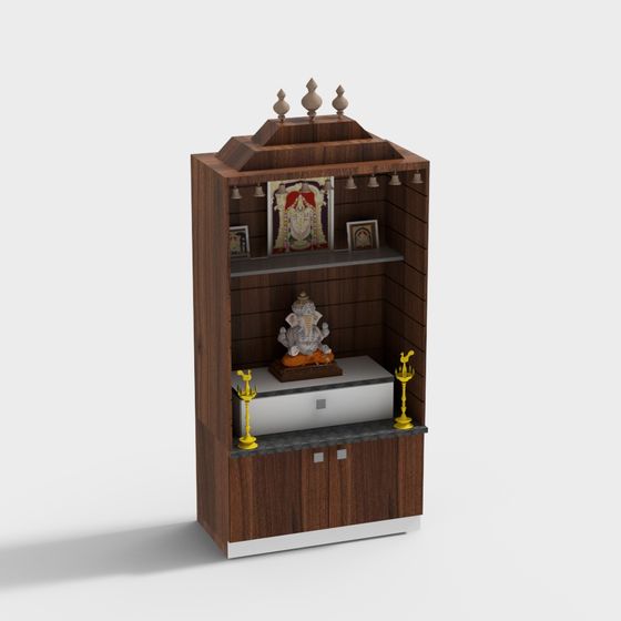 Low-Poly Indian Altar 3D model