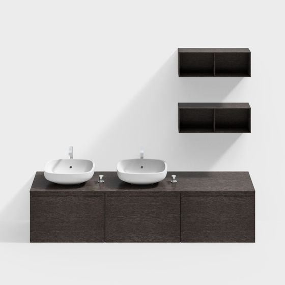 Modern Minimalist Bathroom Vanity 3D model
