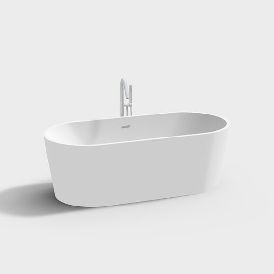 Minimalist 3D Bathtub Model for Modern Interiors