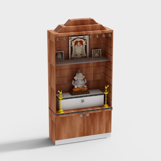 Elegant Indian Altar Cabinet 3D model for Creative Projects