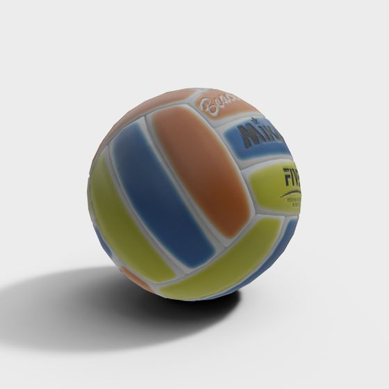 Vibrant Low-Poly Beach Volleyball 3D model