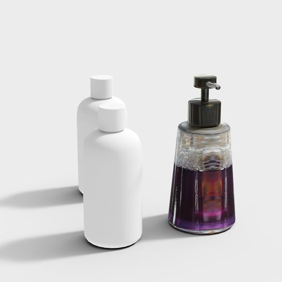 Minimalist Soap Dispenser Bottle Set 3D model