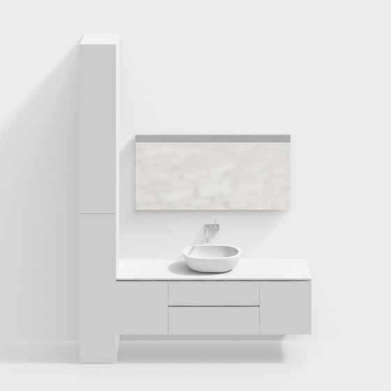 Minimalist Bathroom Vanity 3D model
