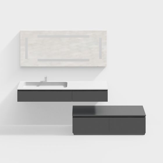 Modern Minimalist Bathroom Vanity 3D model