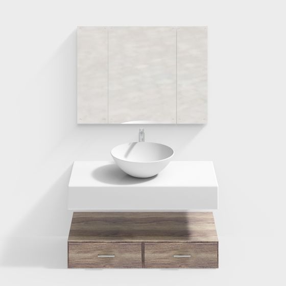 Stylish Bathroom Vanity 3D model for Contemporary Spaces
