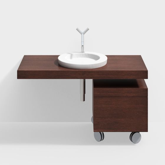 Modern Low-Poly Bathroom Cabinet 3D model