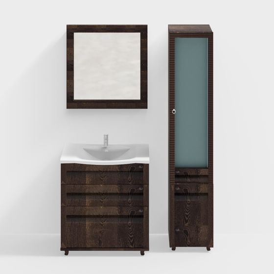 Stylish Bathroom Cabinet 3D model for Modern Spaces