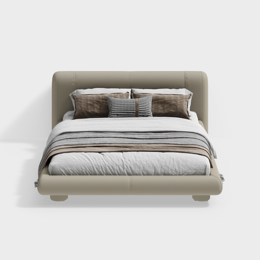 Modern Style 1.8m Bed Leather Coffee Series BSAC3569