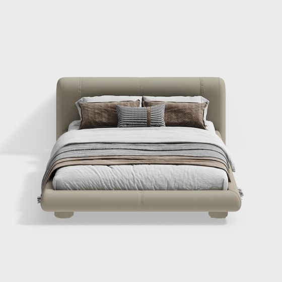 Stylish Low-Poly 3D Bed Model for Cozy Spaces