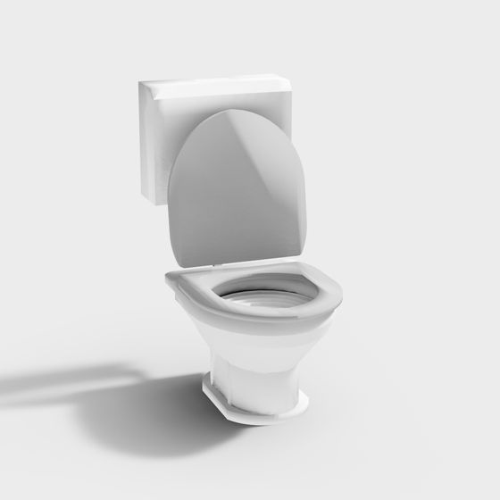 Elegant Minimalist Toilet 3D model for Creative Use
