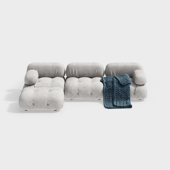 Contemporary Low Polygon Sofa 3D model