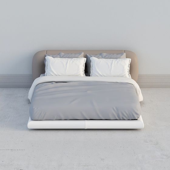 Elegant Low Poly Bed 3D model