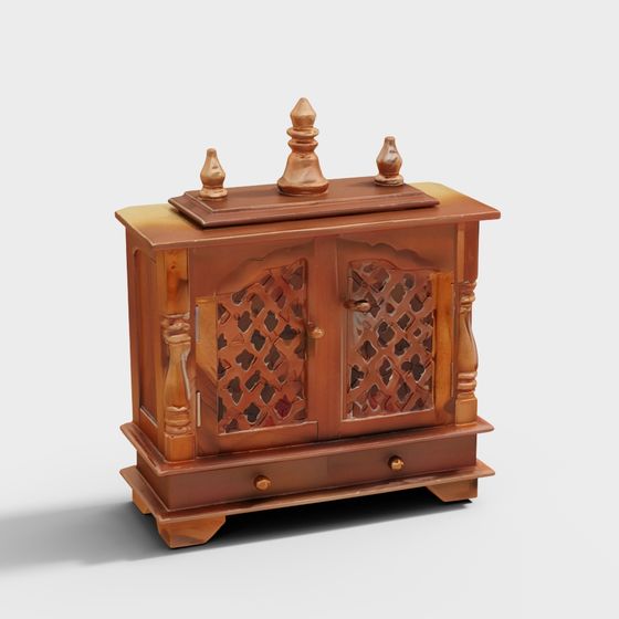 Charming Vintage Wooden Cabinet 3D model