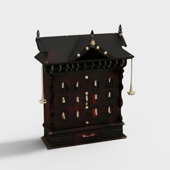 Oriental Antique Cabinet 3D model