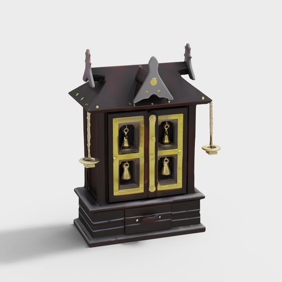 Oriental Style Clock Tower 3D model