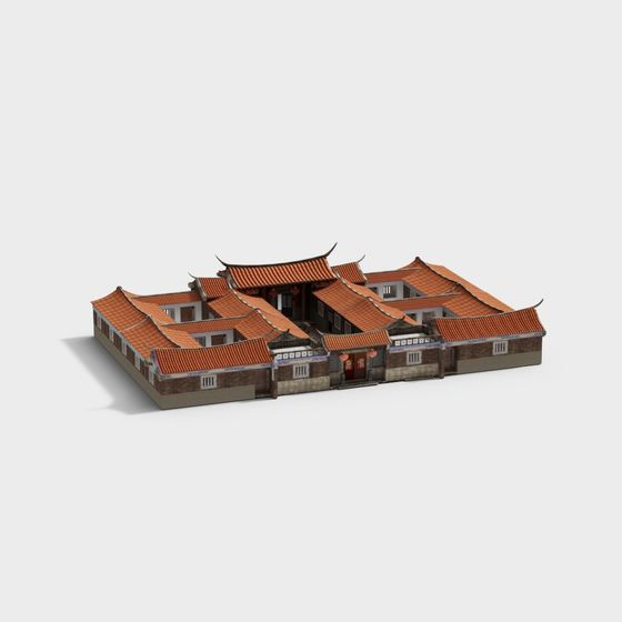 Eastern-Inspired Courtyard 3D model