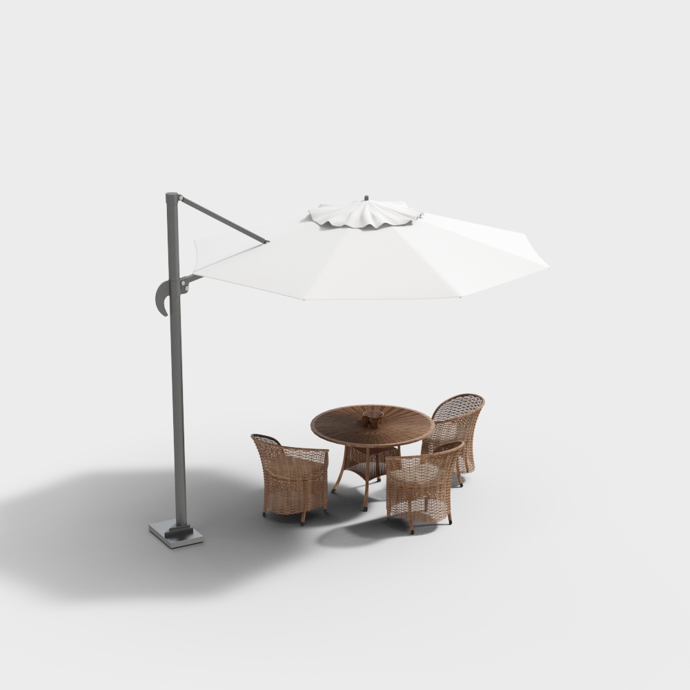 Garden Oasis Outdoor Table & Umbrella 3D Model