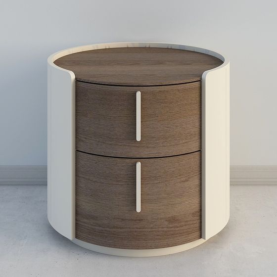 Sleek Round Nightstand 3D model