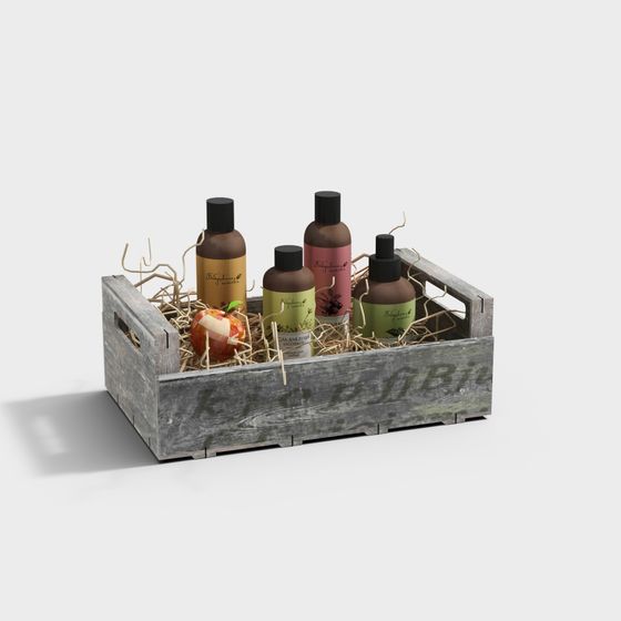 Charming Vintage Wooden Box 3D Model