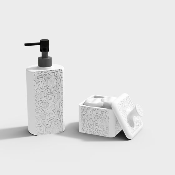 Lace Bathroom Set 3D model for Modern and Traditional Spaces