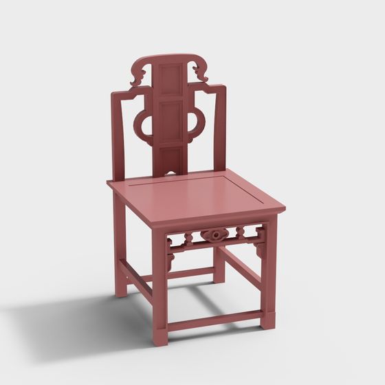 Ancient Elegance Red Chair 3D model