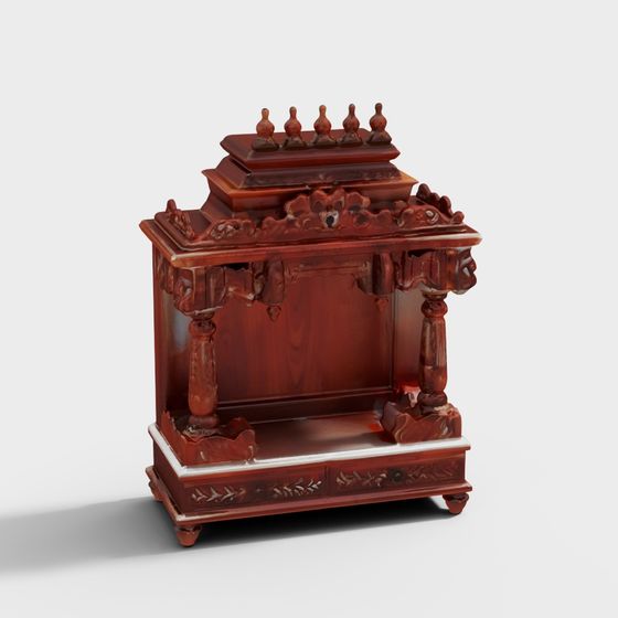 Low Poly High Detail Indian Shrine 3D model
