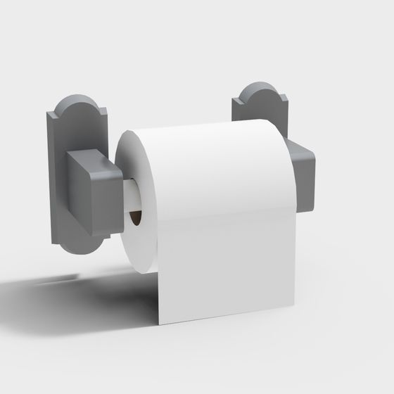 Stylish Roll Tissue Holder 3D model for Modern Interiors