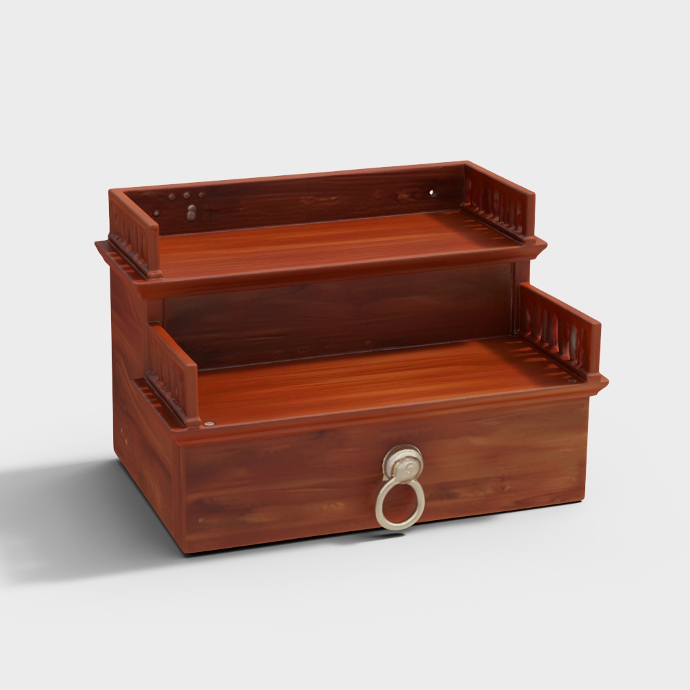 Handcrafted Wooden Temple for Home with Drawer