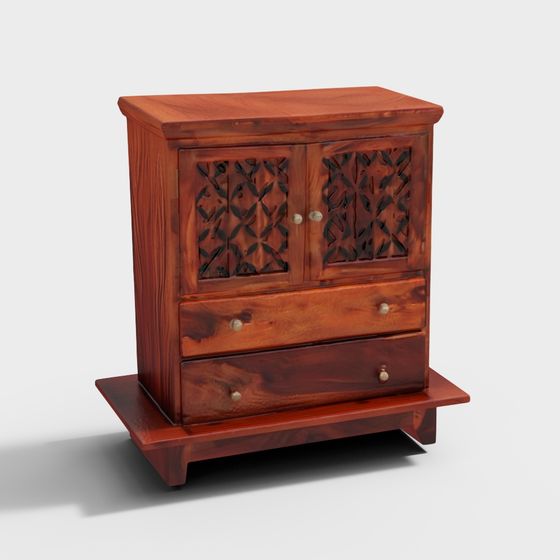 Classic Wooden Cabinet 3D model for Designers