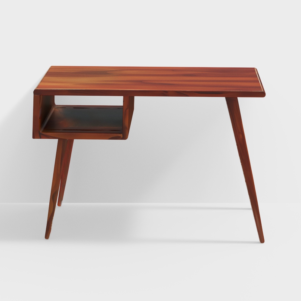 Panck Solid Wood Study Table in Brown Finish