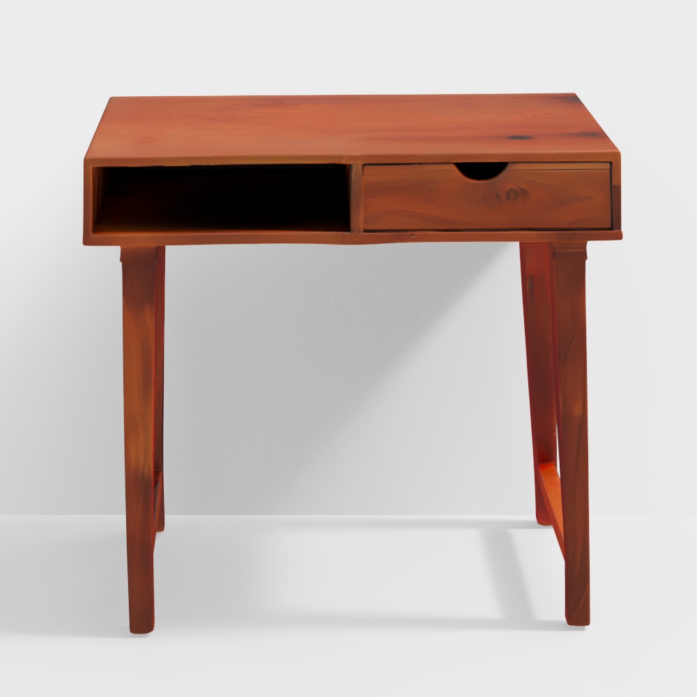 Solid Wood Study Table in Brown Finish