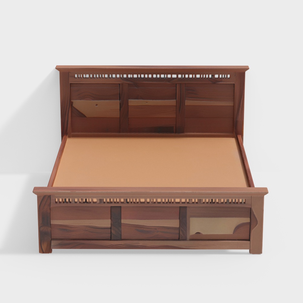Fidora Solid Wood Queen Size Non Storage Bed