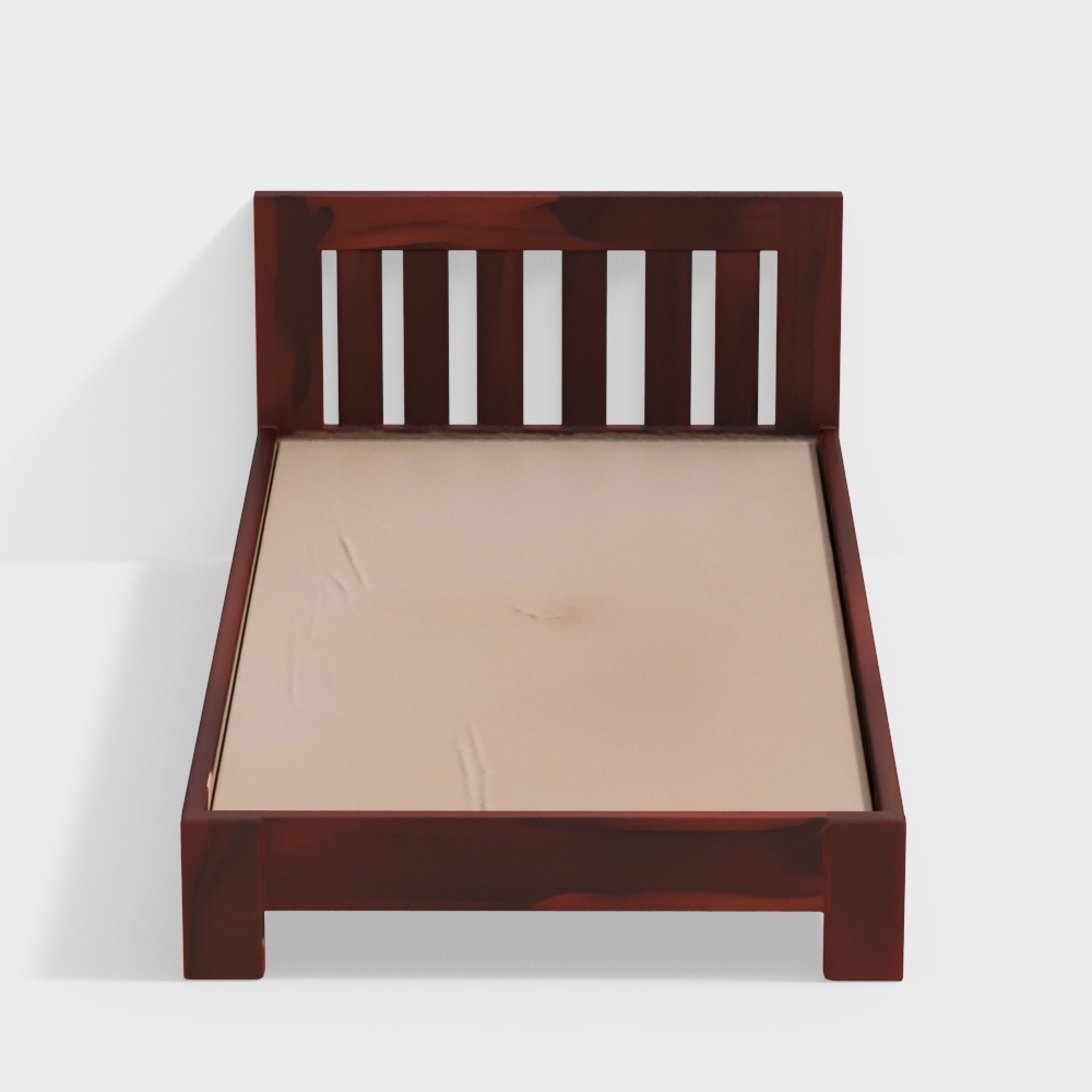 Lit simple sans rangement Orian en bois massif en miel