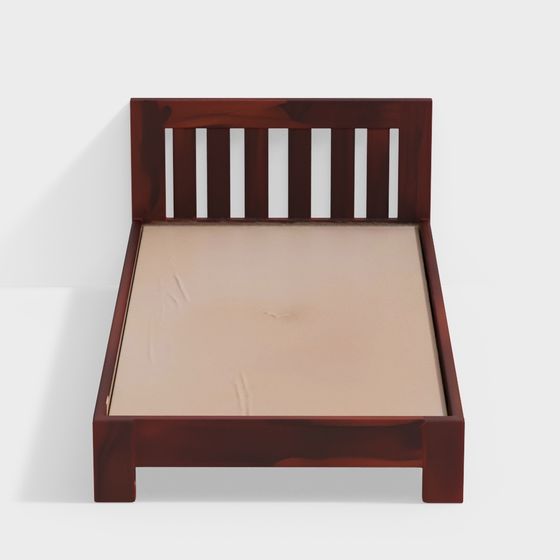 Lit simple sans rangement Orian en bois massif en miel