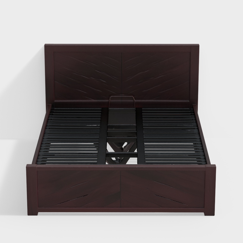 Almaya Solid Wood Queen Size Hydraulic Storage Bed